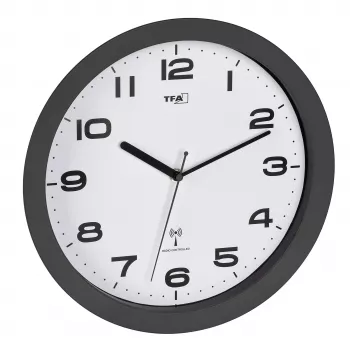 Reloj de pared inalámbrico TFA Dostmann 60.3554.10 320 mm antracita con segundero continuo