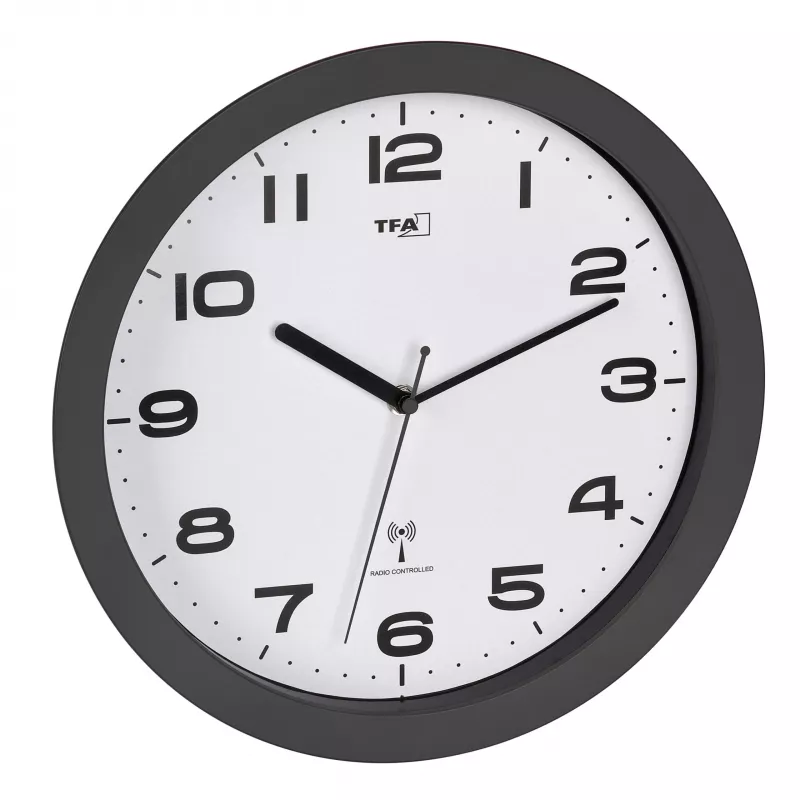 Reloj de pared inalámbrico TFA Dostmann 60.3554.10 320 mm antracita con segundero continuo