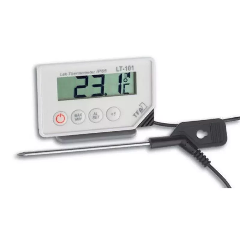 Termómetro digital TFA Dostmann 30.1033 con memoria mín/máx, blanco/plata