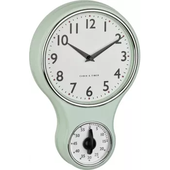 Reloj de pared mecánico de cuarzo TFA Dostmann 60.3073.20 196 mm x 58 mm menta