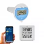 TFA Dostmann TFA.me Set de inicio termómetro inteligente para piscina con gateway Wi-Fi y sensor flotante de piscina, blanco 35.8110.02