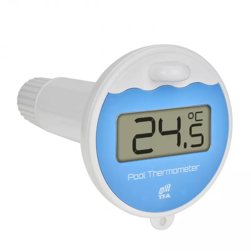 TFA Dostmann TFA.me Set de inicio termómetro inteligente para piscina con gateway Wi-Fi y sensor flotante de piscina, blanco 35.8110.02