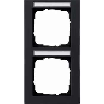 Gira System 55 marco embellecedor 2 elementos vertical negro mate 110209