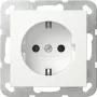 Gira System 55 toma Schuko con tapa abatible, blanco puro 418003
