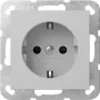 Gira 4453015 toma SCHUKO con tapa abatible, System 55, gris tráfico (RAL 7043)