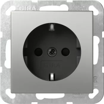 Gira System 55 toma Schuko, acero inoxidable, 1 elemento, empotrable, 16 A 4453600