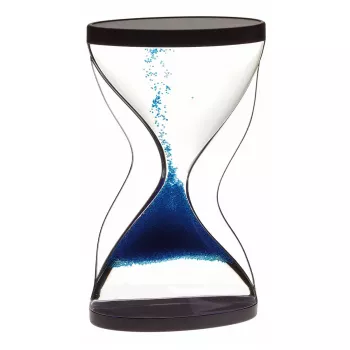 TFA Dostmann Reloj de arena de 3 minutos azul, reloj de arena mecánico, cristal 18.6008.06