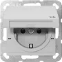 Gira System 55 Toma de corriente SCHUKO con tapa abatible, gris 4414015