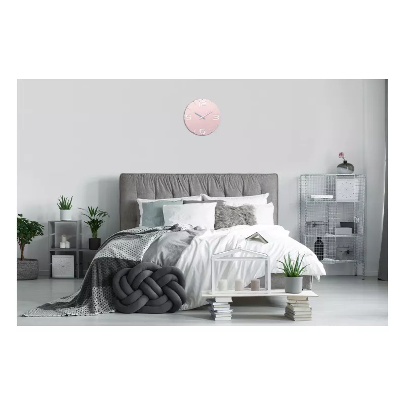 TFA Dostmann Reloj de pared radiofónico de diseño Contour, rosa antiguo/blanco (60.3536.16)
