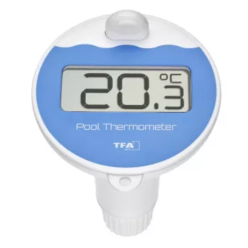 TFA Dostmann 30.3238.06 Sensor de piscina radiofónico, 868 MHz, sensor de temperatura del agua flotante para termómetros de piscina y estaciones meteorológicas