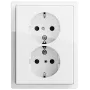 Gira Toma de corriente Schuko 2 tomas blanco puro brillante 0783112
