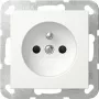 GIRA 448503 Toma de corriente Schuko con tapa abatible, System 55, blanco puro brillante