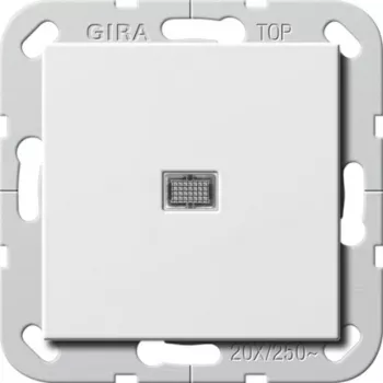 Gira System 55 Mecanismo de interruptor de tecla bipolar OFF, blanco puro mate 283403