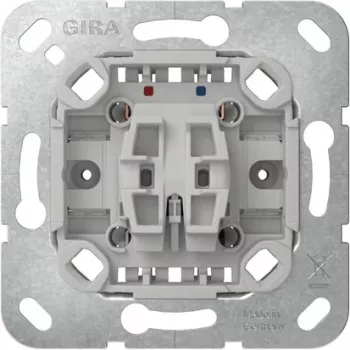 GIRA 387000 Mecanismo de pulsador de tecla con borne de neutro, 1x NO, 250 V, 10 A, sin garras