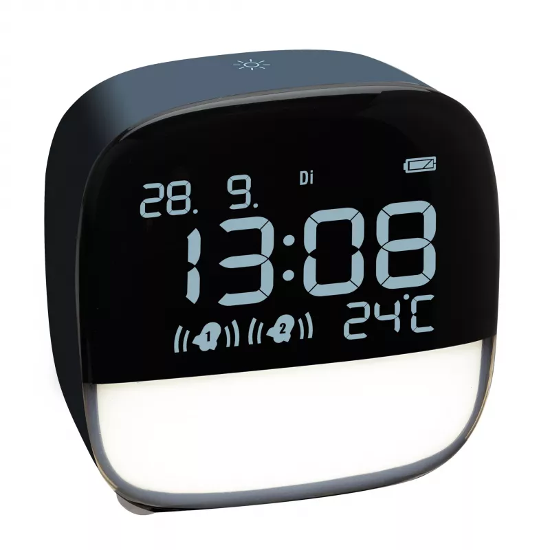TFA Dostmann 60.2034.06 Despertador de cuarzo azul noche con 2 alarmas