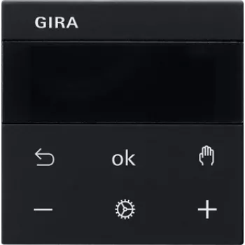 Gira RTR Pantalla negra Termostato de ambiente 5393005