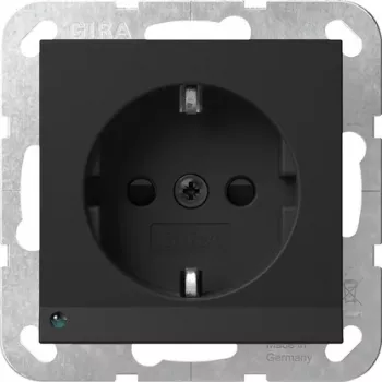 Gira 4170005 Toma de corriente SCHUKO con luz de orientación LED y sensor de luminosidad, System 3000, blanco puro brillante