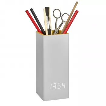 TFA Dostmann 60.2041.15 Reloj de mesa de cuarzo gris amarillo