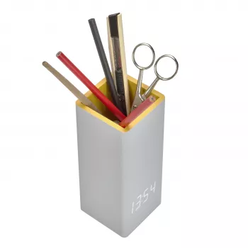 TFA Dostmann 60.2041.15 Reloj de mesa de cuarzo gris amarillo