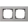Gira E2 Marco embellecedor 2 tomas plano acero inoxidable 0212335