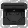 Gira 4488005 Toma de corriente SCHUKO con tapa abatible, protección infantil, blanco puro brillante, System 55