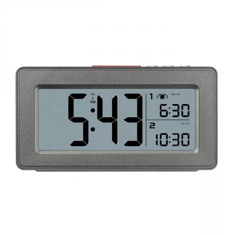 TFA Dostmann 60.2563.10 Despertador radiocontrolado, alarma doble, antracita