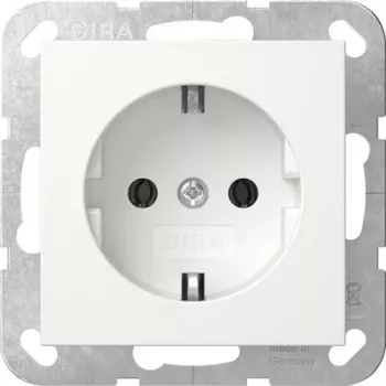 Gira 418027 Mecanismo de toma de corriente SCHUKO SRK System 55, blanco puro brillante