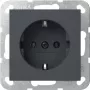 Gira System 55 Toma de corriente SCHUKO con tapa abatible, antracita 418028
