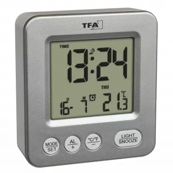 TFA Dostmann COSY Despertador radiocontrolado plateado 60.2567.54