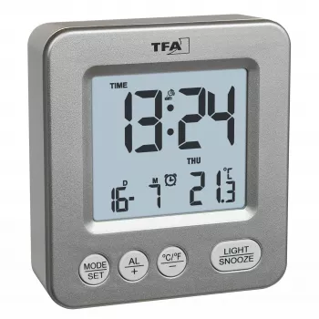 TFA Dostmann COSY Despertador radiocontrolado plateado 60.2567.54