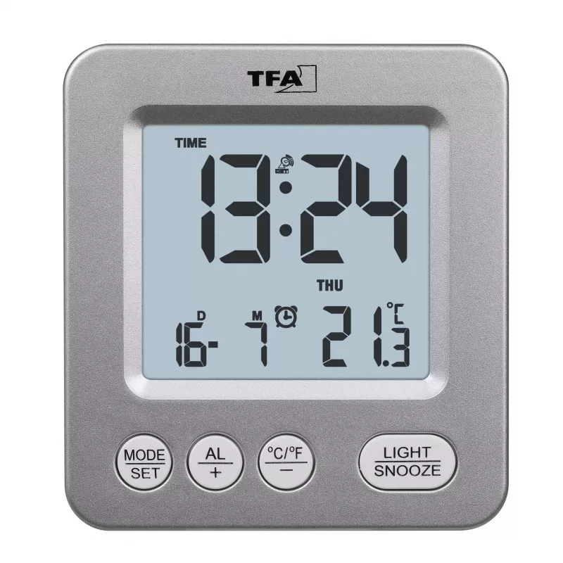 TFA Dostmann COSY Despertador radiocontrolado plateado 60.2567.54