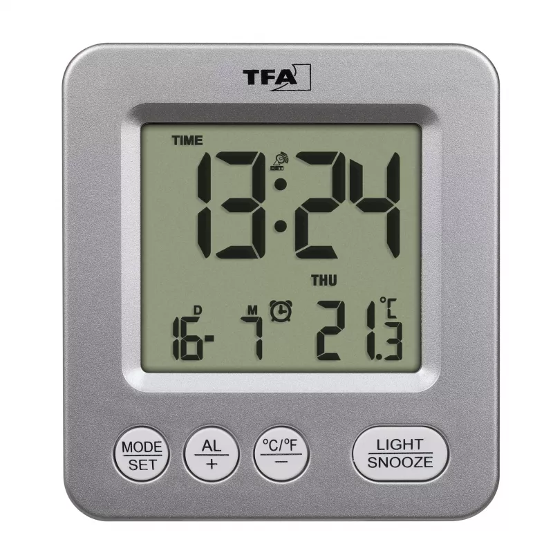 TFA Dostmann COSY Despertador radiocontrolado plateado 60.2567.54