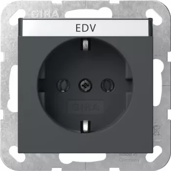 Gira 445728 toma de corriente SCHUKO con tapa abatible, System 55, antracita