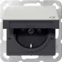 Gira toma de corriente SCHUKO con tapa abatible y shutter, acero inoxidable, 1 toma, empotrar, 16 A, 250 V 4414600