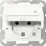 Gira System 55 toma de corriente schuko con LED de control, blanco puro 455227