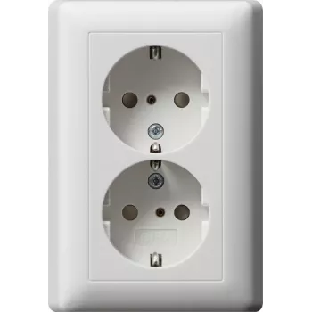 Gira System 55 toma de corriente schuko CEE 7/3, 16 A, 250 V, blanco puro brillante, tapa abatible 078327