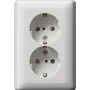 Gira System 55 toma de corriente schuko CEE 7/3, 16 A, 250 V, blanco puro brillante, tapa abatible 078327