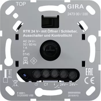 Gira termostato de ambiente 24 V NO/NC 247300