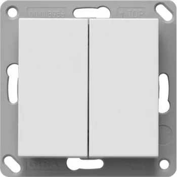 Gira Pulsador de pared inalámbrico, sin batería, 2 elementos, blanco puro 242203