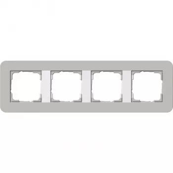 Gira Standard 55 Marco embellecedor 4 elementos gris/blanco puro 0214412
