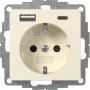 GIRA 245901 Toma SCHUKO con cargador USB 2x Type-A/C System 55 blanco crema