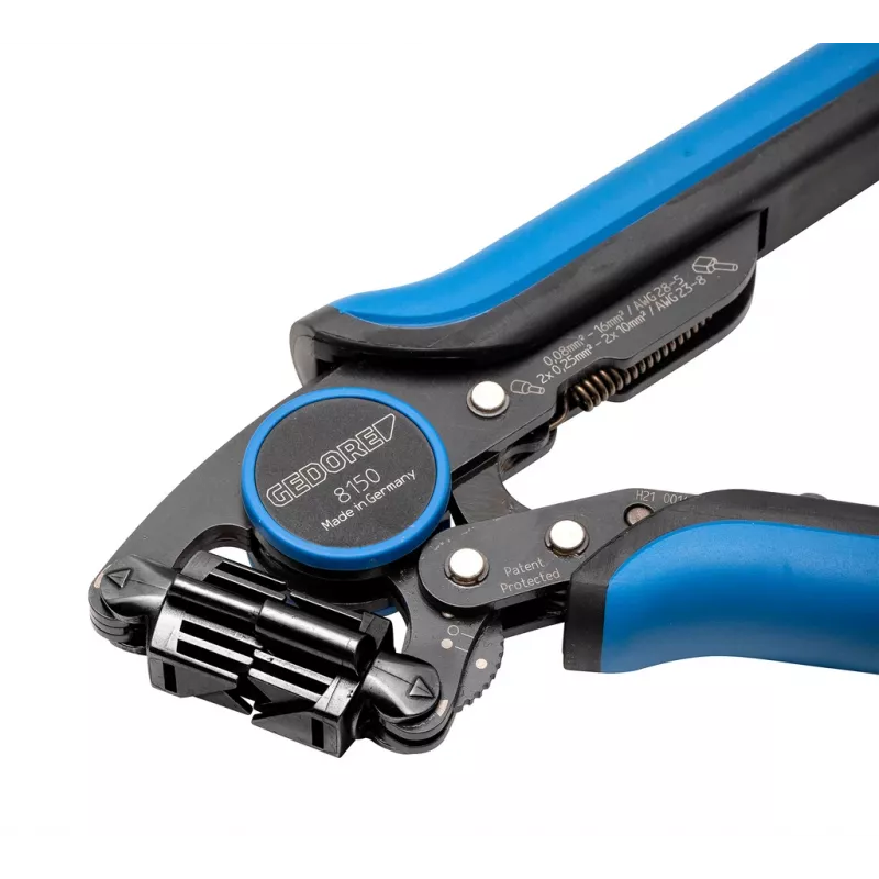GEDORE CrimpMax 3608150 Alicate de crimpar profesional para terminales aislados y conectores de empalme, 0,5-6,0 mm² (AWG 20-10), 230 mm, crimpado trapezoidal, mecanismo de trinquete con desbloqueo rápido 3416437