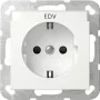 Gira 446227 toma SCHUKO con tapa abatible, System 55, blanco puro brillante