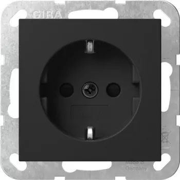 Gira System 55 toma SCHUKO con tapa abatible, protección de contacto reforzada, blanco puro brillante 4183005