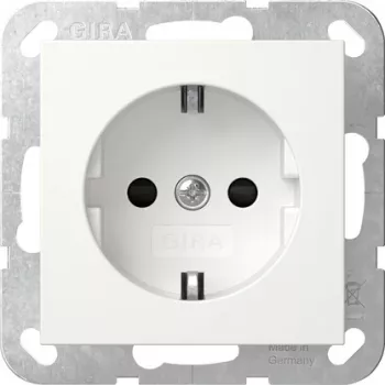 GIRA 475503 toma SCHUKO con luz de orientación LED, protección de contacto reforzada, blanco puro brillante