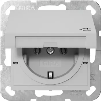 GIRA 4454015 toma SCHUKO con tapa abatible, System 55, gris