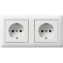 Gira System 55 toma Schuko 2 tomas precableada con marco, blanco puro brillante 479303