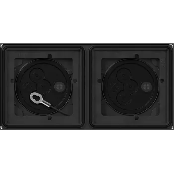 Gira System 106 caja de empotrar 2 canales, negra 551200
