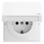 Gira 445470 Toma SCHUKO con tapa abatible e interruptor plano, blanco puro brillante