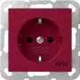 Gira 4453108 base de enchufe Schuko con mayor protección contra contacto, roja